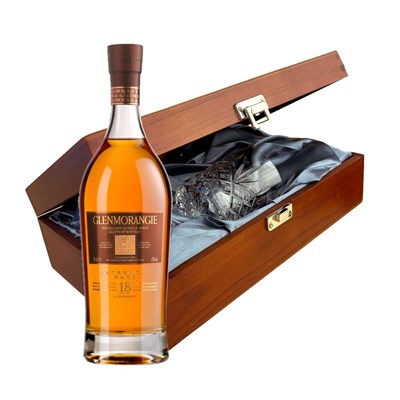 Glenmorangie 18 Year Old Single Malt Whisky In Luxury Box With Royal Scot Glass
